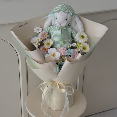 Jellycat White bunny with Costume