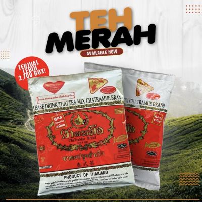Red Tea Powder Teh Merah Serbuk Daun Original Thai ChaTraMue 400G ( 1 PACK )