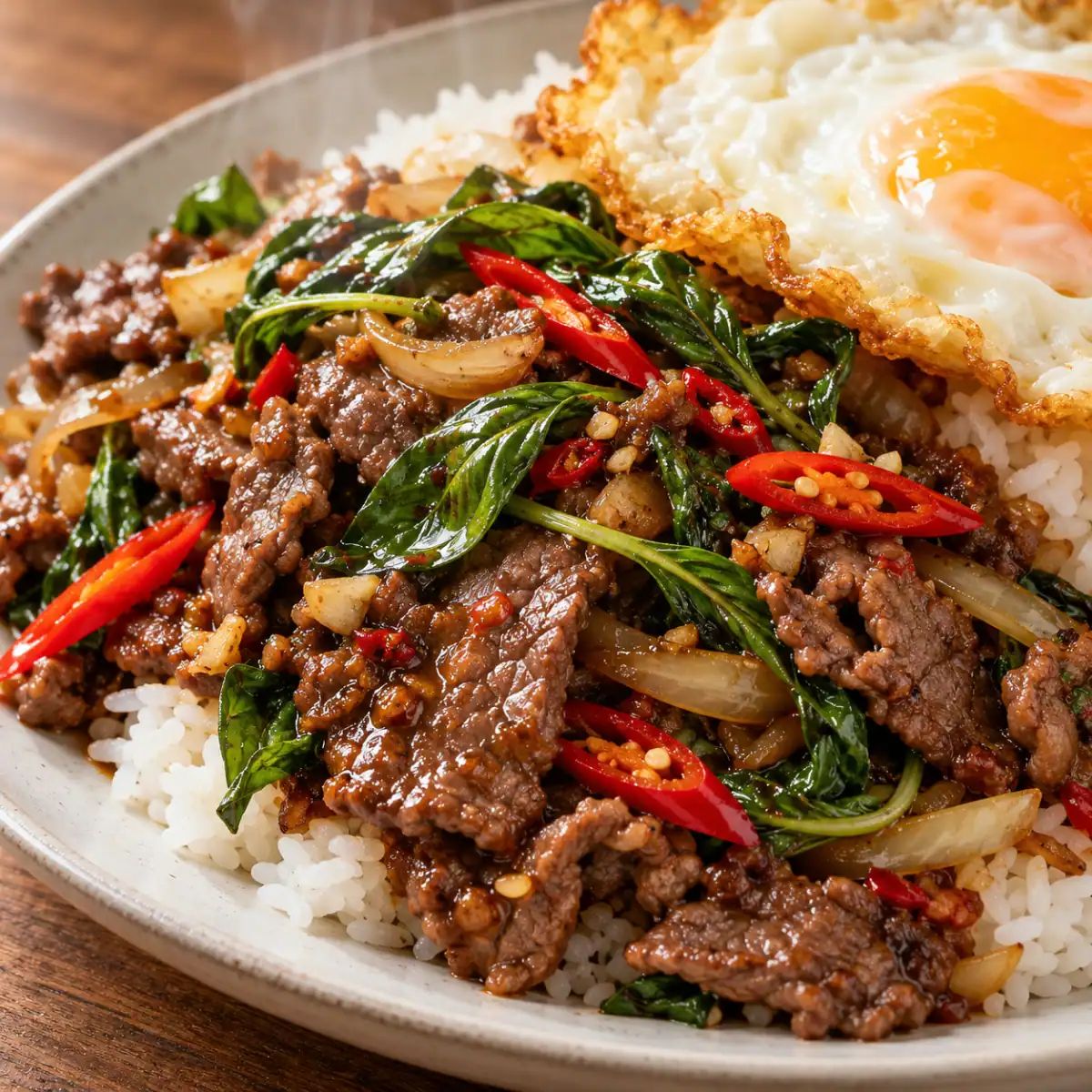 Thai Basil Beef Rice