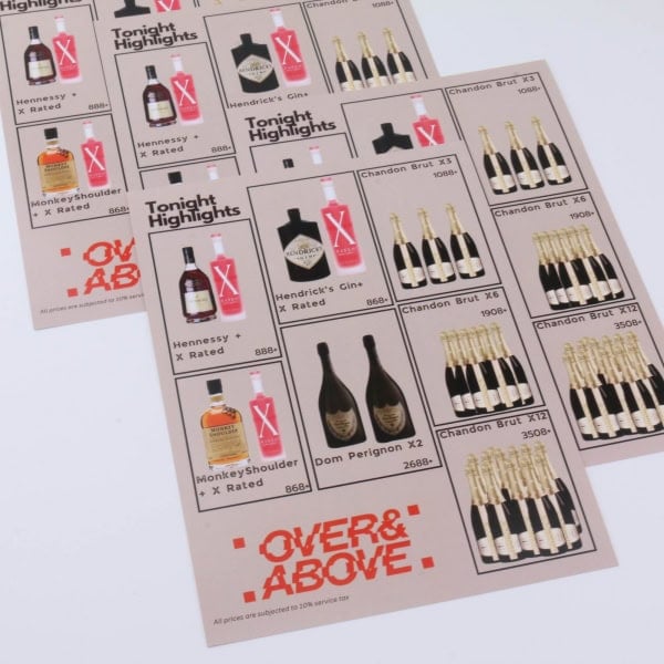 300gsm ArtCard Menu A4/A3 Print