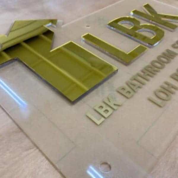 Mirror + 8mm Clear Acrylic Signage