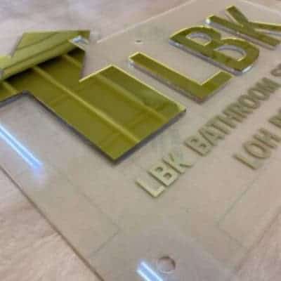 Mirror + 8mm Clear Acrylic Signage