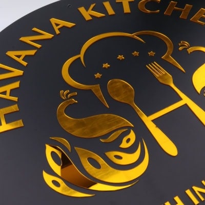 Gold Mirror Signage