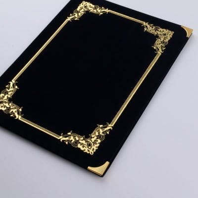 Velvet Certificate Folder