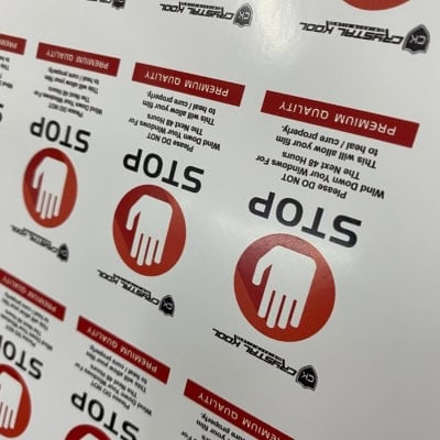 Car Tinted Shop Label