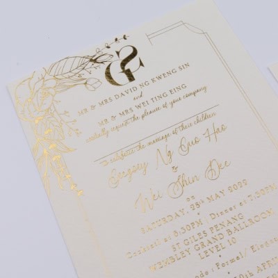 Gold Stamping Wedding Card