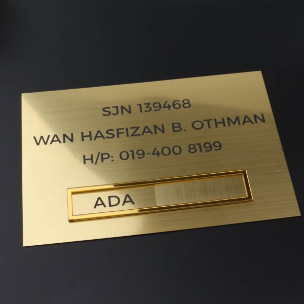 Ada Tiada Door Plate