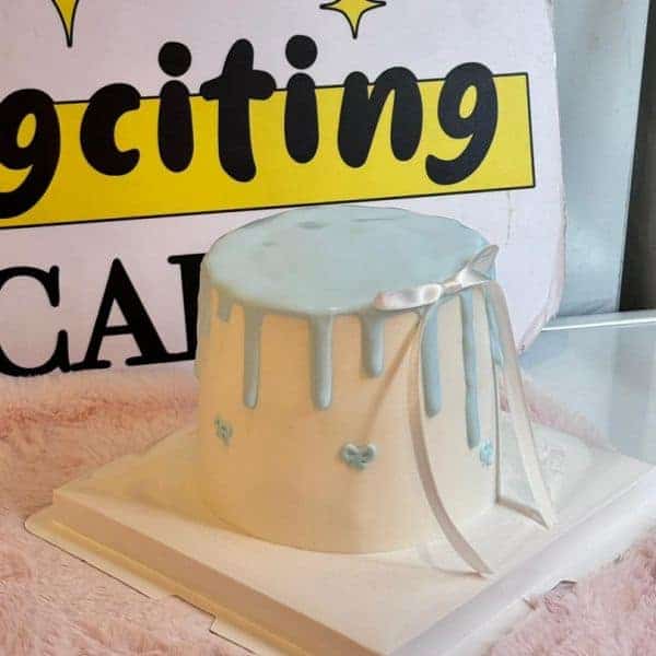 Blue drip cake