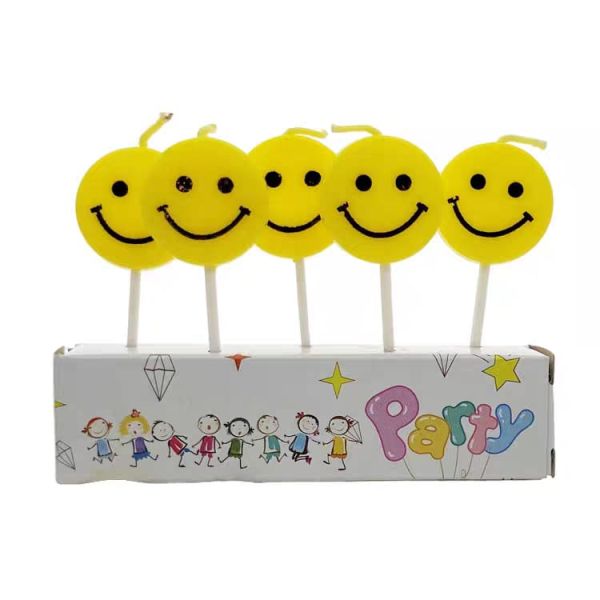 yellow smiley face candle