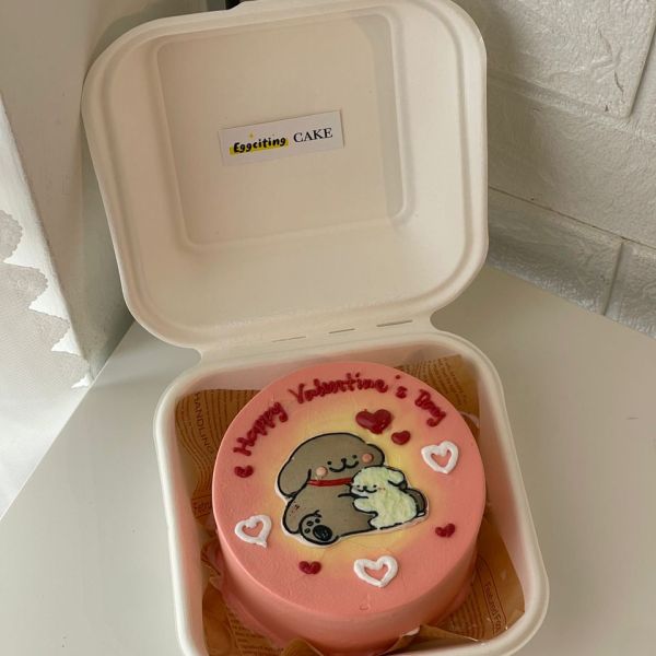 线条小狗情人节bento