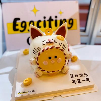 猪猪招财猫蛋糕