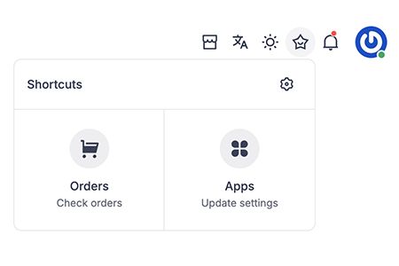 Quick Links — Shortcuts in the navbar